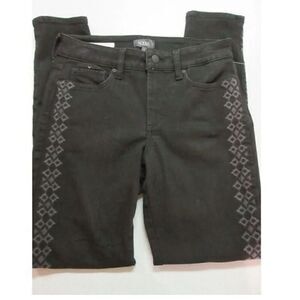 NYDJ Not Your Daughters Jeans Ami style embroidered accents black sz 10